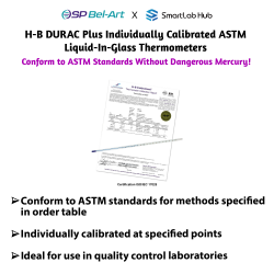 Nhiệt kế thủy tinh chất lỏng hiệu chuẩn riêng ASTM Bel-Art DURAC® Plus™