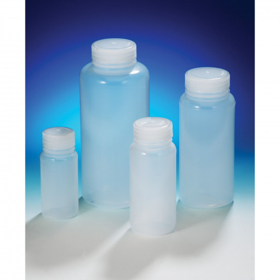 Bel-Art Precisionware Wide-Mouth 500ml (16oz) Low-Density Polyethylene Bottles; Polypropylene Cap, 53mm Closure (Pack of 12)