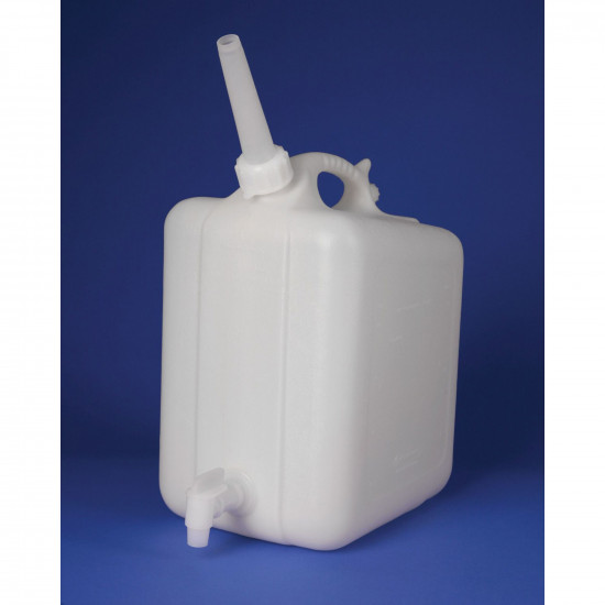 Bel-Art Polyethylene Jerrican with Spigot; 5 Liters (1.25 Gallons), Screw Cap, 1 in. I.D. Spout